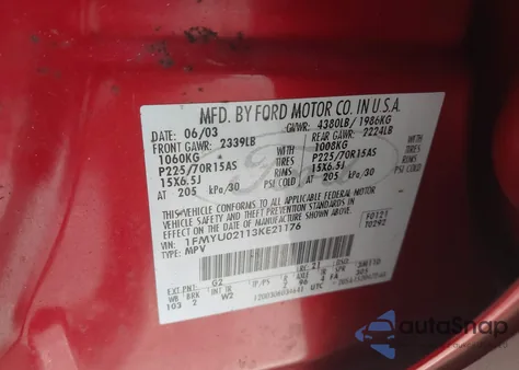 2003 Ford Escape Xls z USA, uszkodzony, nr VIN 1FMYU02113KE21176